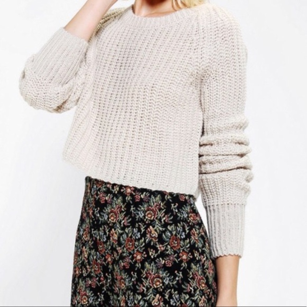 NWT - Kimchi Blue Ivory Crop Sweater M